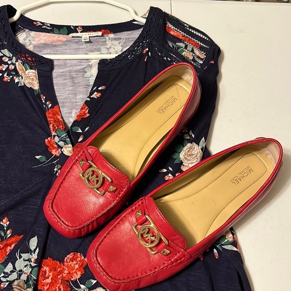 Michael Kors Shoes - Michael Kors red leather loafers , sz 9